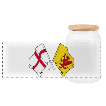 Le Somerset a croisé avec l’Angleterre - Boîte à biscuits avec couvercle en bois - blanc - Devant