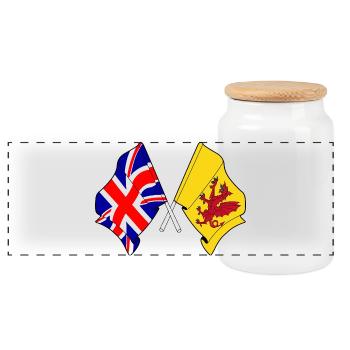 Somerset + Great Britain crossed - Panoramic Cookie Jar with Wooden Lid - white - Front