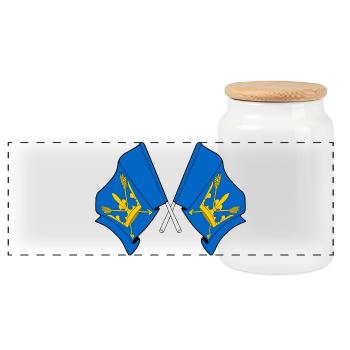 Drapeaux du Suffolk croisés - Boîte à biscuits avec couvercle en bois - blanc - Devant