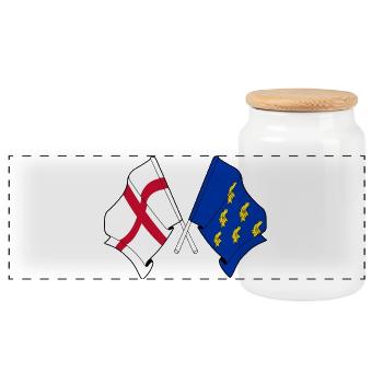 Drapeaux croisés West Sussex & Angleterre - Boîte à biscuits avec couvercle en bois - blanc - Devant