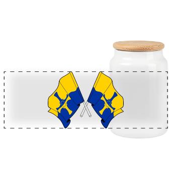 Deux drapeaux franchis – Durham - Boîte à biscuits avec couvercle en bois - blanc - Devant