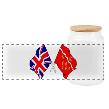 East Sussex & Great Britain Cross - Panoramic Cookie Jar with Wooden Lid - white - Front
