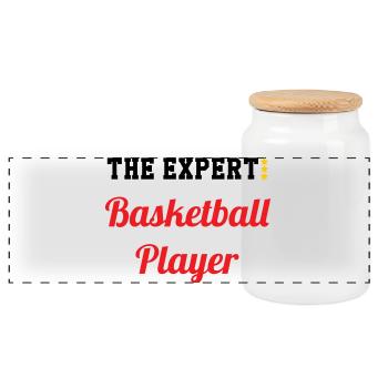Der Basketball-Experte - Panorama Keksdose mit Holzdeckel - Weiß - Vorne