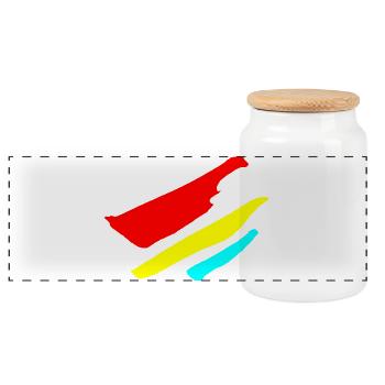 Bandes - Motif de drapeau VECTOR - Boîte à biscuits avec couvercle en bois - blanc - Devant