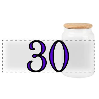 30. 30 ANS. 30e ANNIVERSAIRE. ANNIVERSAIRE 30 ANS. - Boîte à biscuits avec couvercle en bois - blanc - Devant