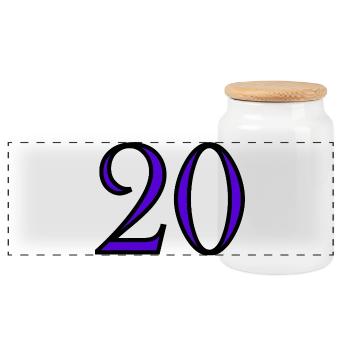 20. 20e ANNIVERSAIRE. ANNIVERSAIRE 20 ANS. 20 ANS. - Boîte à biscuits avec couvercle en bois - blanc - Devant