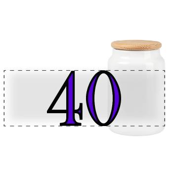 40. 40 YEARS. 40th ANNIVERSARY. 40 YEARS ANNIVERSARY. - Panoramic Cookie Jar with Wooden Lid - white - Front