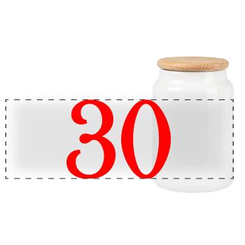 30. 30 ANS. 30e ANNIVERSAIRE. ANNIVERSAIRE 30 ANS. - Boîte à biscuits avec couvercle en bois - blanc - Devant