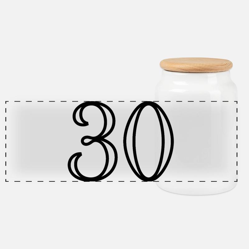 30. 30 ANS. 30e ANNIVERSAIRE. ANNIVERSAIRE 30 ANS. - Boîte à biscuits avec couvercle en bois - blanc