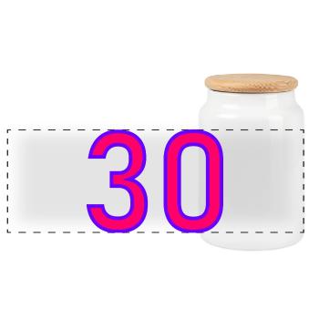 30. 30 ANS. 30e ANNIVERSAIRE. ANNIVERSAIRE 30 ANS. - Boîte à biscuits avec couvercle en bois - blanc - Devant