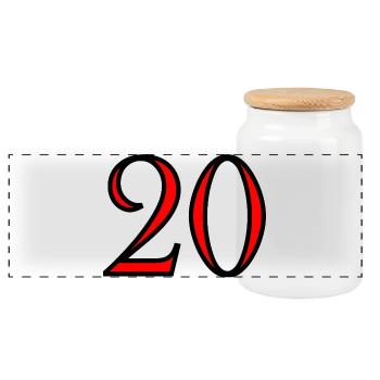 20. 20e ANNIVERSAIRE. ANNIVERSAIRE 20 ANS. 20 ANS. - Boîte à biscuits avec couvercle en bois - blanc - Devant