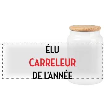 Élu Carreleur de l’année - Boîte à biscuits avec couvercle en bois - blanc - Devant