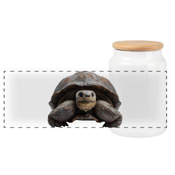 Tortue – calme, force, constance - Boîte à biscuits avec couvercle en bois - blanc - Devant