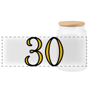 30. 30 ANS. 30e ANNIVERSAIRE. ANNIVERSAIRE 30 ANS. - Boîte à biscuits avec couvercle en bois - blanc - Devant