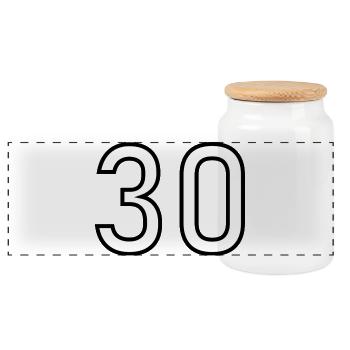 30. 30 ANS. 30e ANNIVERSAIRE. ANNIVERSAIRE 30 ANS. - Boîte à biscuits avec couvercle en bois - blanc - Devant