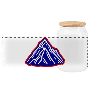 Mountains Symbol Alps - Panoramic Cookie Jar with Wooden Lid - white - Front