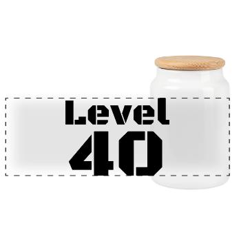 Niveau 40 - Boîte à biscuits avec couvercle en bois - blanc - Devant