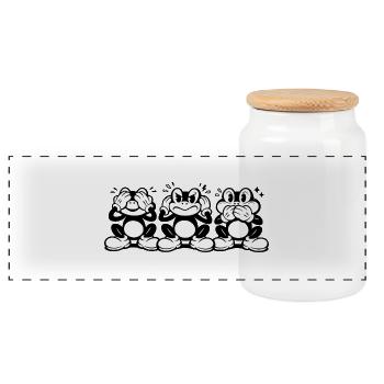 Not My Circus Not My Frogs Spruch minimal - Panoramic Cookie Jar with Wooden Lid - white - Front