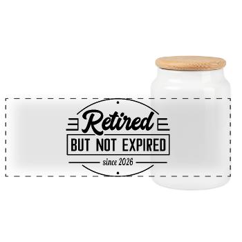 Retraités mais pas expirés depuis 2026 - Boîte à biscuits avec couvercle en bois - blanc - Devant