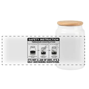 Terrarium Construction Guide: Not Just a Jar of Di - Panoramic Cookie Jar with Wooden Lid - white - Front