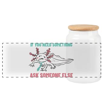 Si tu as besoin de quoi que ce soit, demande à quelqu’un d’autre - Boîte à biscuits avec couvercle en bois - blanc - Devant