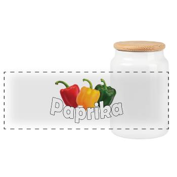 Paprika - Boîte à biscuits avec couvercle en bois - blanc - Devant