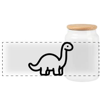 Brontosaure - Boîte à biscuits avec couvercle en bois - blanc - Devant