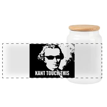 Kant touch this - Panoramic Cookie Jar with Wooden Lid - white - Front