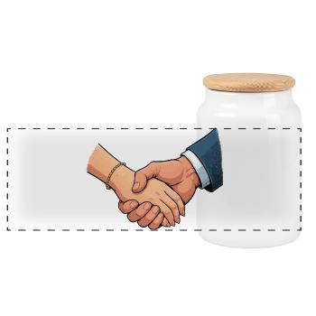 Cohésion des mains et de la parrance - Boîte à biscuits avec couvercle en bois - blanc - Devant
