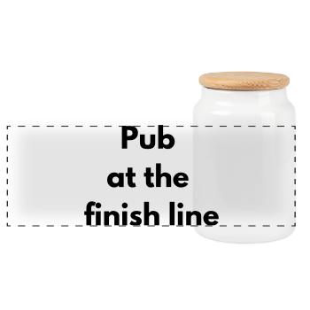 Pub at the finish line - Boîte à biscuits avec couvercle en bois - blanc - Devant
