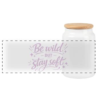 Soyez sauvage mais restez doux – Lettres-Mots - Boîte à biscuits avec couvercle en bois - blanc - Devant