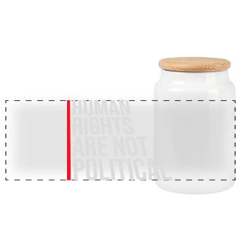 Les droits de l’homme ne sont pas politiques Logo Menschenrechte - Boîte à biscuits avec couvercle en bois - blanc - Devant
