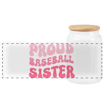 Proud Baseball Sister - Panorama Keksdose mit Holzdeckel - Weiß - Vorne