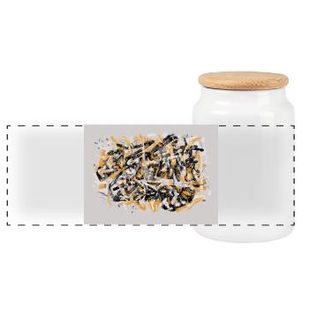 Tag Without a Face - Panoramic Cookie Jar with Wooden Lid - white - Front