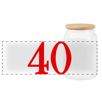 40. 40 YEARS. 40th ANNIVERSARY. 40 YEARS ANNIVERSARY. - Panoramic Cookie Jar with Wooden Lid - white - Front