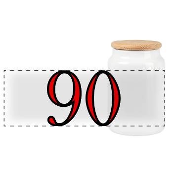 90. 90 YEARS. 90th ANNIVERSARY. 90 YEARS ANNIVERSARY. - Panoramic Cookie Jar with Wooden Lid - white - Front
