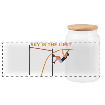 Saut à la perche - Le ciel est la limite - Boîte à biscuits avec couvercle en bois - blanc - Devant