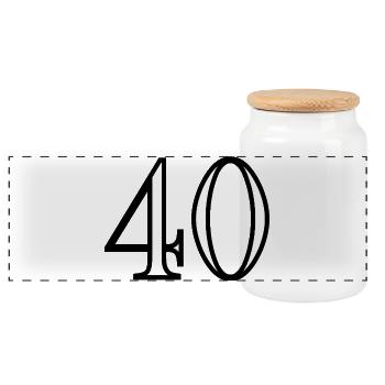 40. 40 YEARS. 40th ANNIVERSARY. 40 YEARS ANNIVERSARY. - Panoramic Cookie Jar with Wooden Lid - white - Front