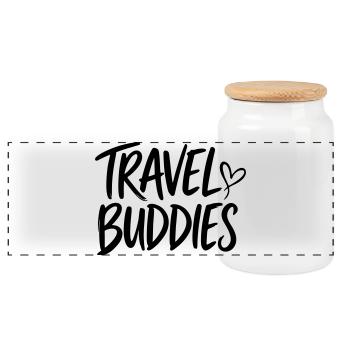 travel buddies - Panorama Keksdose mit Holzdeckel - Weiß - Vorne