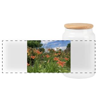LILIEN - Panorama Keksdose mit Holzdeckel - Weiß - Vorne