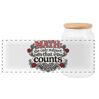 Math Counts: Ornate Quote Tee - Panorama Keksdose mit Holzdeckel - Weiß - Vorne