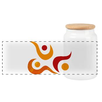 Yoga design_34 - Boîte à biscuits avec couvercle en bois - blanc - Devant