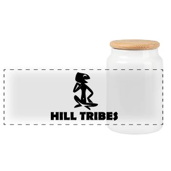 HILL TRIBES - Panorama Keksdose mit Holzdeckel - Weiß - Vorne