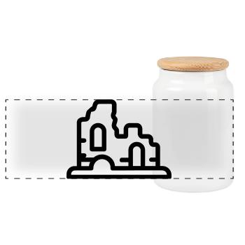 ruines - Boîte à biscuits avec couvercle en bois - blanc - Devant