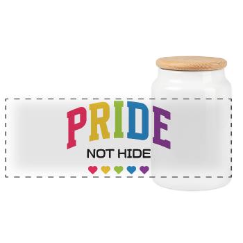 LGBTQ-Pride-Monat – Pride, nicht verstecken. - Panorama Keksdose mit Holzdeckel - Weiß - Vorne