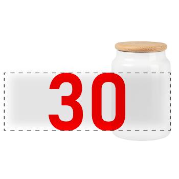 30. 30 ANS. 30e ANNIVERSAIRE. ANNIVERSAIRE 30 ANS. - Boîte à biscuits avec couvercle en bois - blanc - Devant