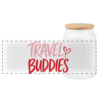 Travel Buddies - Panorama Keksdose mit Holzdeckel - Weiß - Vorne