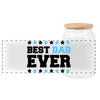 Bold Dad Stars Emblem - Panoramic Cookie Jar with Wooden Lid - white - Front