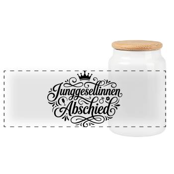 Junggesellinnenabschied Jga Mädels - Panorama Keksdose mit Holzdeckel - Weiß - Vorne