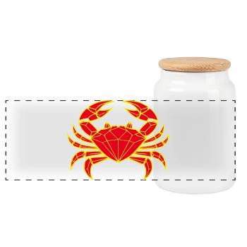 Cancer – Protection & Strength - Panoramic Cookie Jar with Wooden Lid - white - Front
